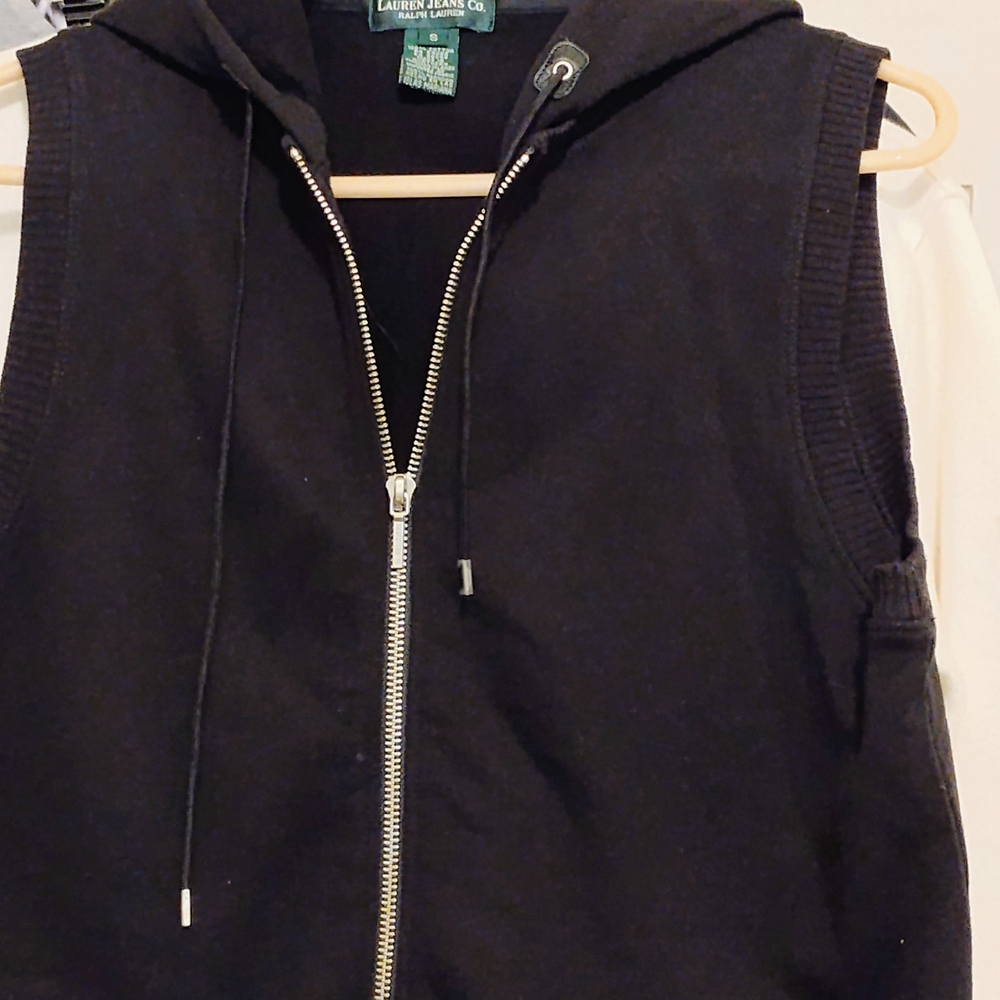 Polo by Ralph Lauren Black Hooded Vest